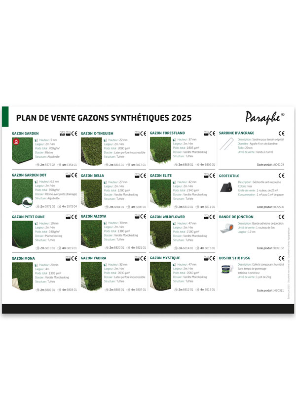 Offre gazons synth&eacute;tiques 2025